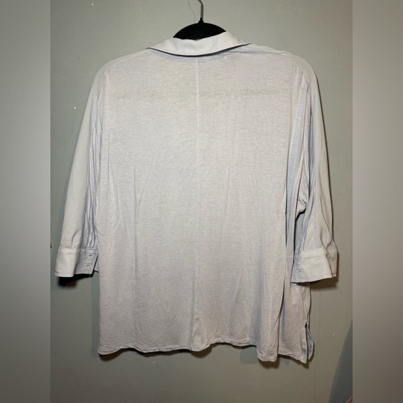 LOFT Light Blue Button-Up Blouse, XS- oversized - Picture 4 of 5